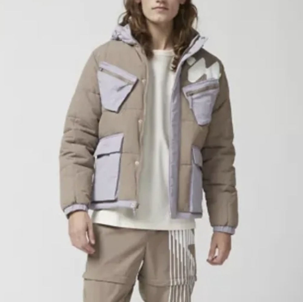 Urban Outfitters Without Walls Oversized Purple Taupe Puffer Coat Sz Medium Nwot